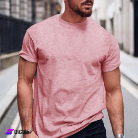 Men's Cotton Wide Design T-Shirt Light Coral Color