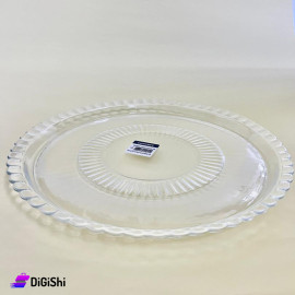 جاط مدور شفاف ومسطح قياس 32سم ماركة Luminarc