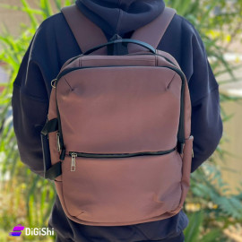 Laptop Backpack and Handle Three Layer Linen Choco