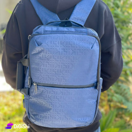 Laptop Backpack and Handle Three Layer Navy