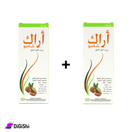 عرض عبوتان شامبو مينوكسيديل بخلاصة بزيت اللوز الحلو ماركة Arak