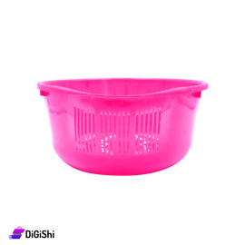 Shahd Plast Oval Plastic Rice Strainer Dark Pink