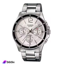 ساعة يد رجالية ماركة CASIO موديل MTP-1374D-7AVDF لون فضي