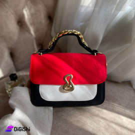 Women's Canvas Shoulder Bag Red and Black