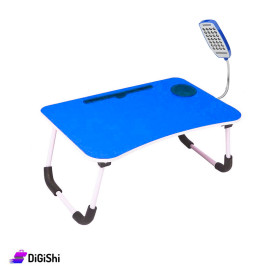 طاولة لابتوب قابلة للطي لون أزرق مع لمبدير USB