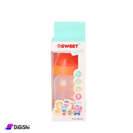 Baby Bottle SWEET Brand 125ml Capacity Transparent and Orange