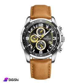 NAVIFORCE Men's Watch Model nf8020L with Luxury Box and Gift Battery Black and Honey Color