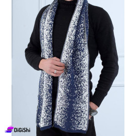 Altuka Soft Men's Wool Shawl with White and Navy Color