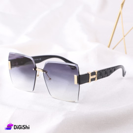 HERMES Sunglasses with Black Frame and Black and Transparent Lens - Copy
