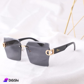نظارات شمسية نسائية DIOR بعدسات سوداء وإطار لون أسود