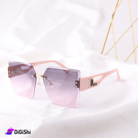 نظارات شمسية نسائية DIOR بعدسات مموجة وإطار مفرغ لون زهر