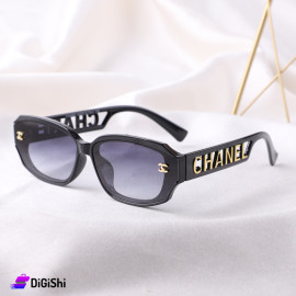 CHANEL Sunglasses With Black Lens and Hollow Black and Golden Frame - Copy