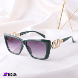 VALENTINO Sunglasses With Olive Frame and Golden Logo - Copy