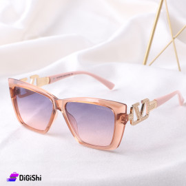 VALENTINO Sunglasses with Pink Frame and Golden Logo - Copy