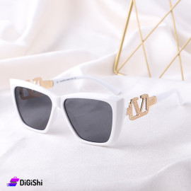 VALENTINO Sunglasses with White Frame and Golden Logo - Copy