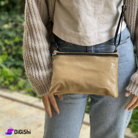 Women's Shoulder Bag Shoulder Strap Snake Leather Beige Color