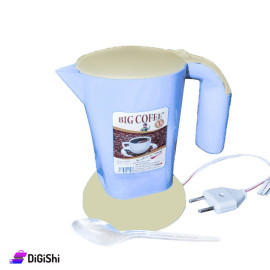 إبريق تسخين بلاستيكي ماركة LG TN BIG COFFE لون أزرق وبيج