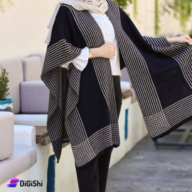 Women's Long Gap Black and OffWhite Color