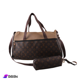 Travel and Gym Hand and Shoulder Bag with Small Wallet LOUIS VUITTON Logo Brown