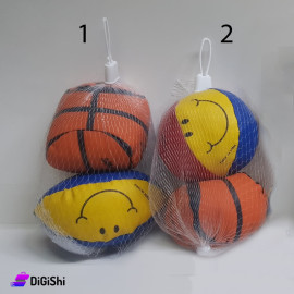Two Leather Balls Stuffed with Dichrome