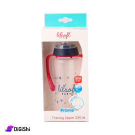 Baby Bottle Lilsoft Brand 250ml Capacity with Handle Additional Nipple Shios drawing