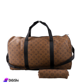 Travel and Gym Hand and Shoulder Bag with Small Wallet LOUIS VUITTON Logo  Light Brown