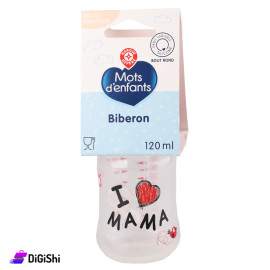 Baby Bottle Mots d'enfants Brand 125ml Capacity with Additional Nipple Heart Drawing
