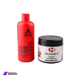 عرض شامبو للشعر بالكرياتين + حمام زيت بزيت الأفوكادو AIPAK