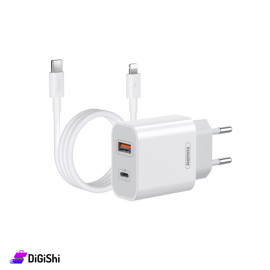 شاحن ماركة REMAX موديل RP-U68 بمنفذين وكبل Lightning