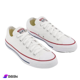 بوط رياضي نسائي ساق قصير Converse All Star لون أبيض مع خطوط ملونة