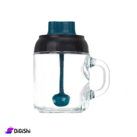 Glass Jar with Lid and Spoon
