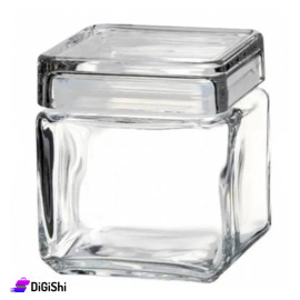 Glass Dispenser with middle1 Transparent Square Shaped Lid
