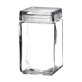 Glass Dispenser with middle2 Transparent Square Shaped Lid