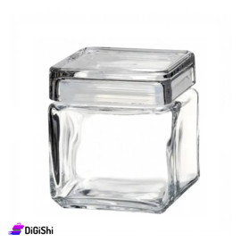 Glass Dispenser with Small Transparent Square Shaped Lid