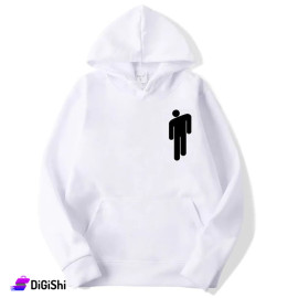 كنزة هودي قطن مبطنة شعار Billie Eilish لون أبيض