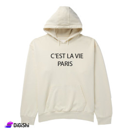 Sweaters Plain Cotton Hoodie C’EST LA VIE PARIS OffWhite
