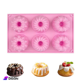 Silicone Cake Mould in the shape of a flower Pink Color