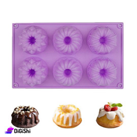 Silicone Cake Mould in the shape of a flower Purple Color