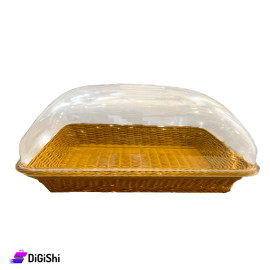 Basket for Storing Bread and Food Straw and Glass Lid