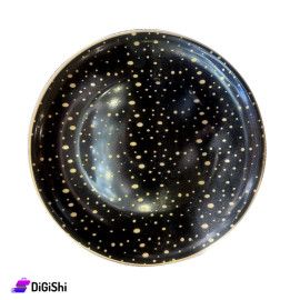 Glass Dish Circle Patterned 25cm Size Black Color