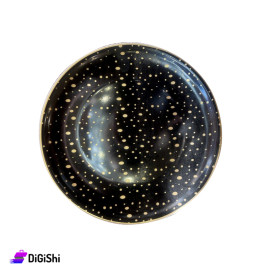 Glass Dish Circle Patterned 23cm Size Black Color