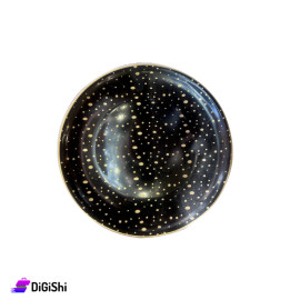 Glass Dish Circle Patterned 20cm Size Black Color