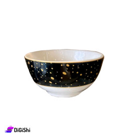 Glass Soup Bowl with Engravings Black and White