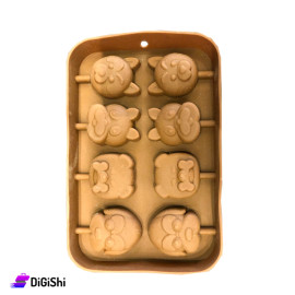 Silicone Lollipop and chocolate Mould shape of Animal shapes Light Brown