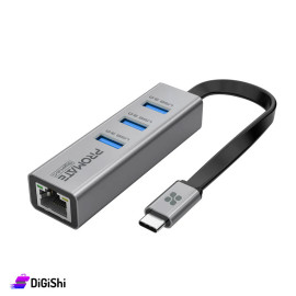 PROMATE GigaHub-C USB-C to Ethernet and 3 USB Adapter