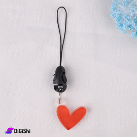 Heart Shaped Plexi key Chain Red