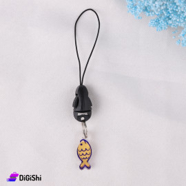 علاقة مفاتيح بلكسي شكل سمكة لون أصفر