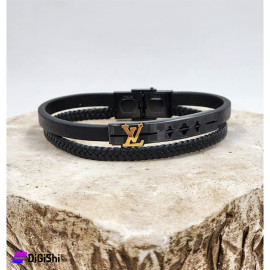 Men's Two Layes Bracelets Stainless Steel Black LOUIS VUITTON