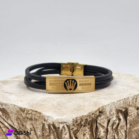 Men's Two Layes Black Bracelets Stainless Steel ROLEX