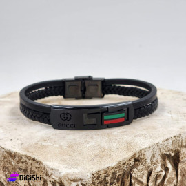 Men's Two Layes Black Bracelets Stainless Steel GUCCI BLACK